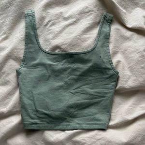 Sage green top with open back